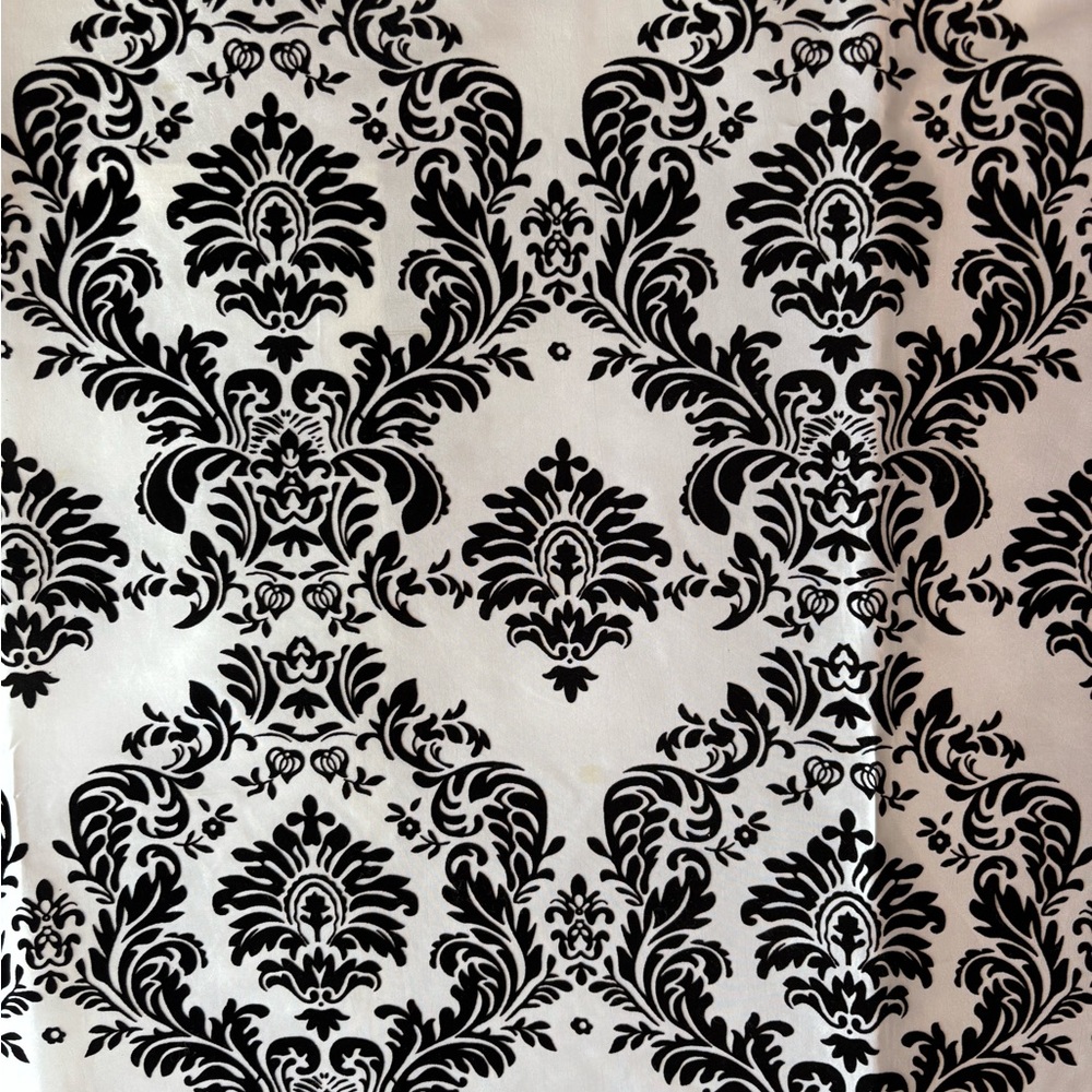 Elegant Black and White Damask Tablecloth
